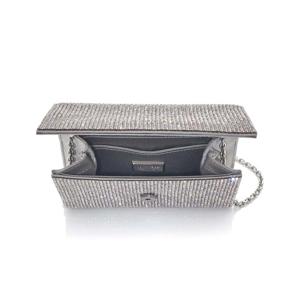Judith Leiber Fizzy Silver Crystal Clutch