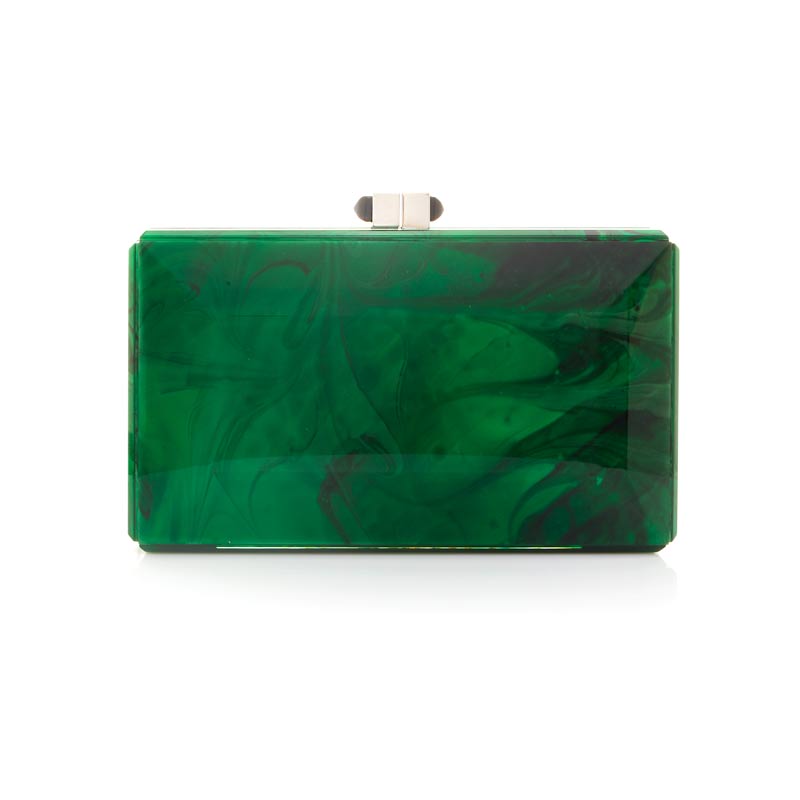 Judith Leiber Rectangle Malachite Green Clutch