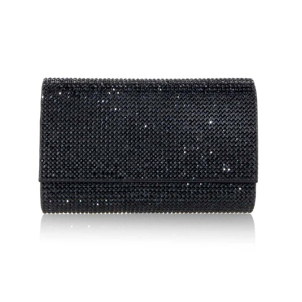 Judith Leiber Fizzy Black Crystal Clutch
