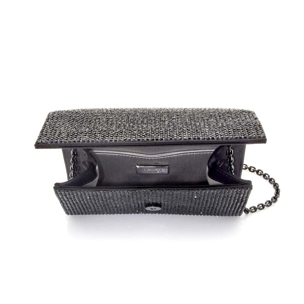 Judith Leiber Fizzy Black Crystal Clutch