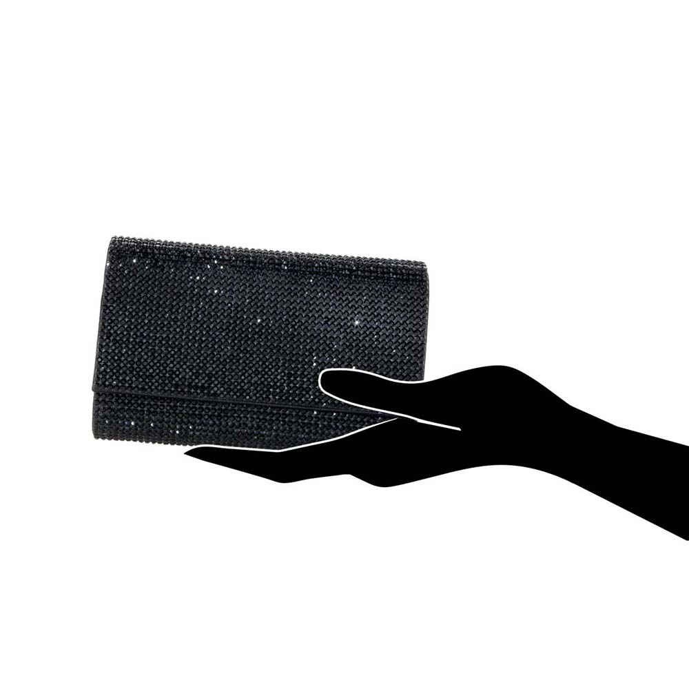Judith Leiber Fizzy Black Crystal Clutch