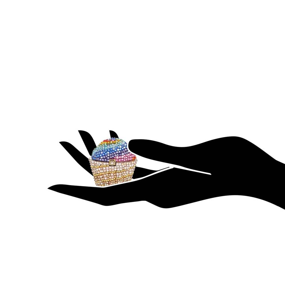 Judith Leiber Cupcake Pillbox, Rainbow