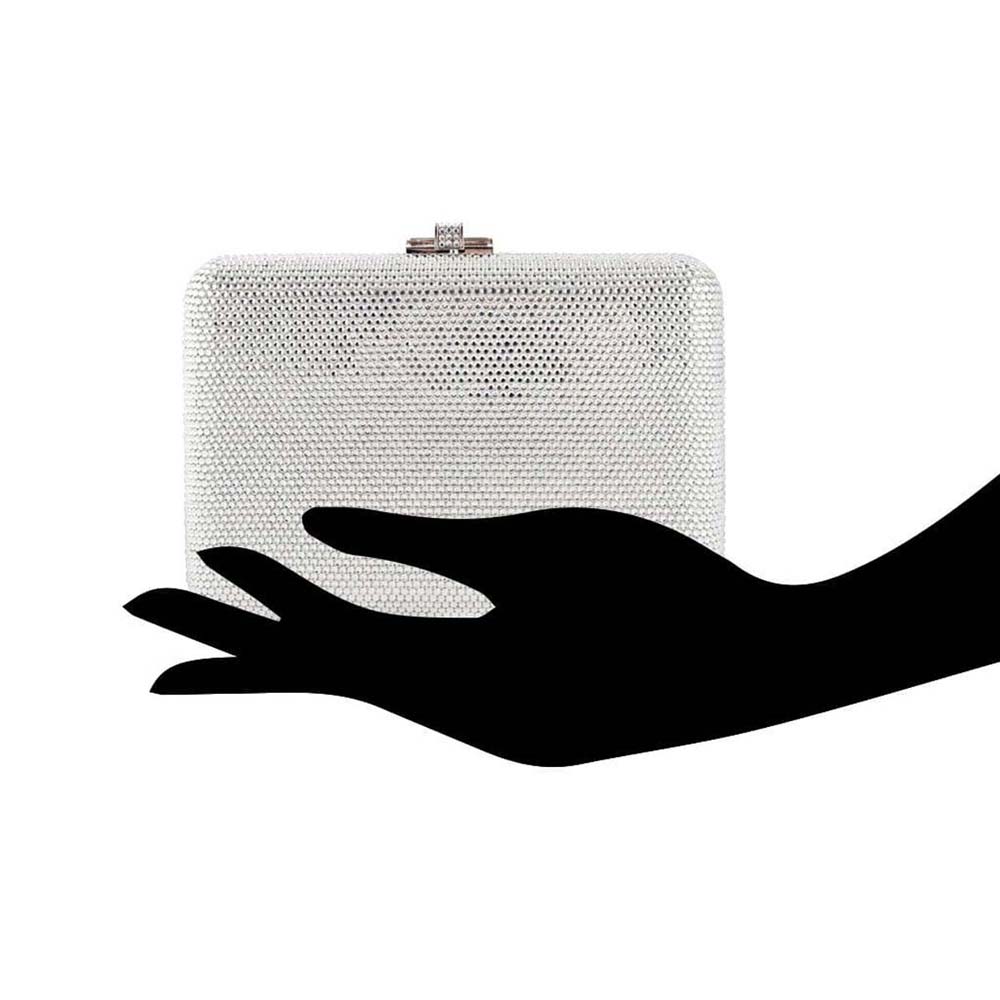 Judith Leiber Slim Slide Silver Clutch
