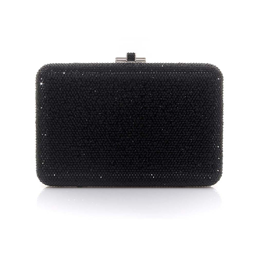 Judith Leiber Slim Slide Black Clutch