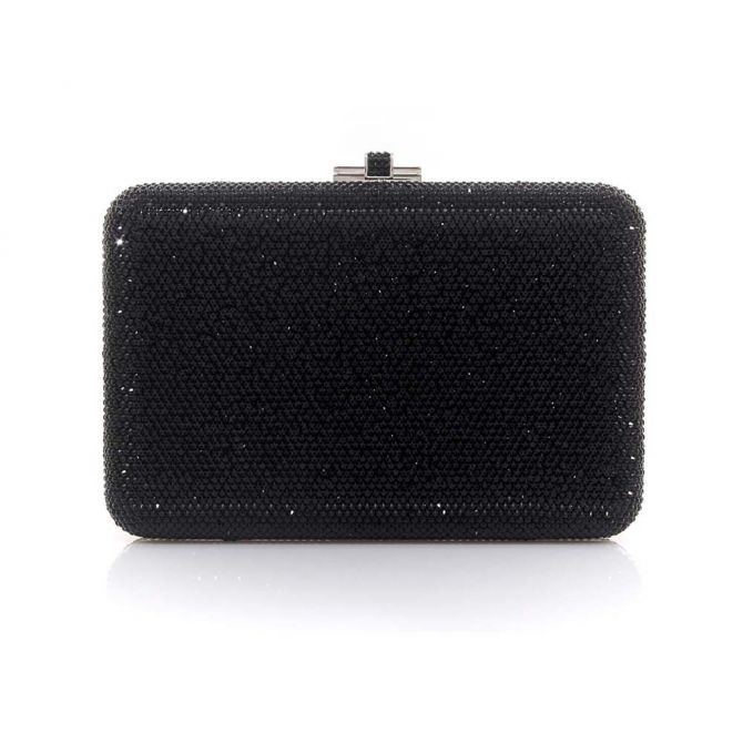 Judith Leiber Slim Slide Black Clutch