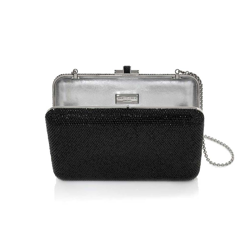 Judith Leiber Slim Slide Black Clutch
