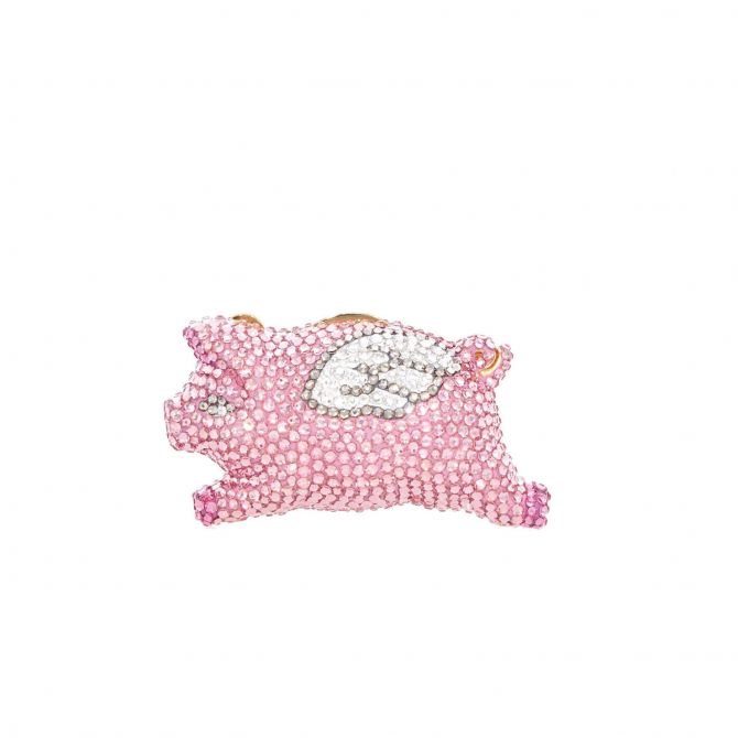 Judith Leiber When Pigs Fly Pillbox, Pink