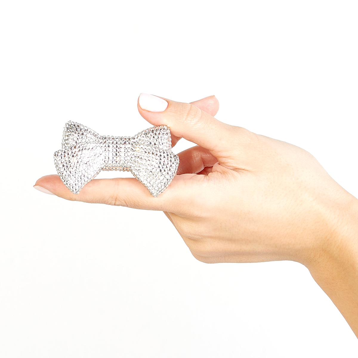 Judith Leiber Silver Bow Pillbox