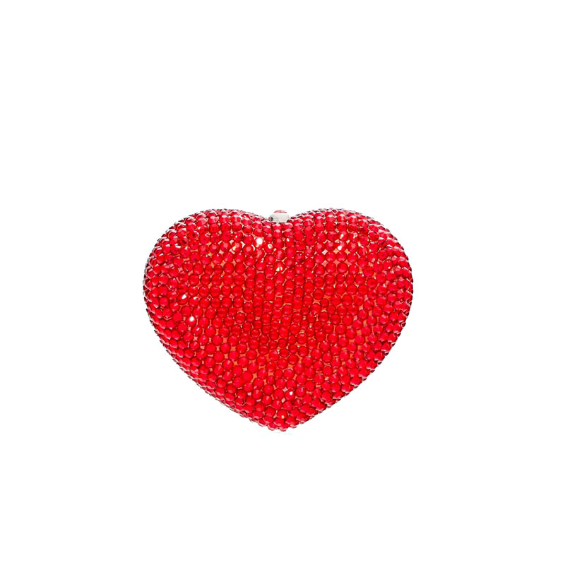Judith Leiber Mini Heart Pillbox, Red