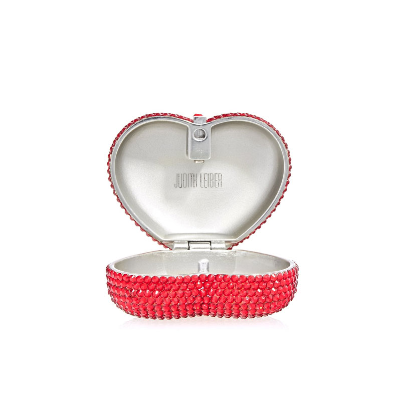 Judith Leiber Mini Heart Pillbox, Red