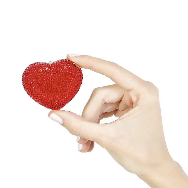 Judith Leiber Mini Heart Pillbox, Red