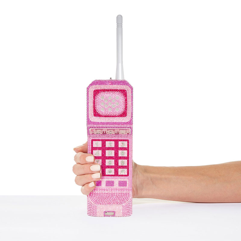 Judith Leiber Text Me Brick Phone Clutch, Pink