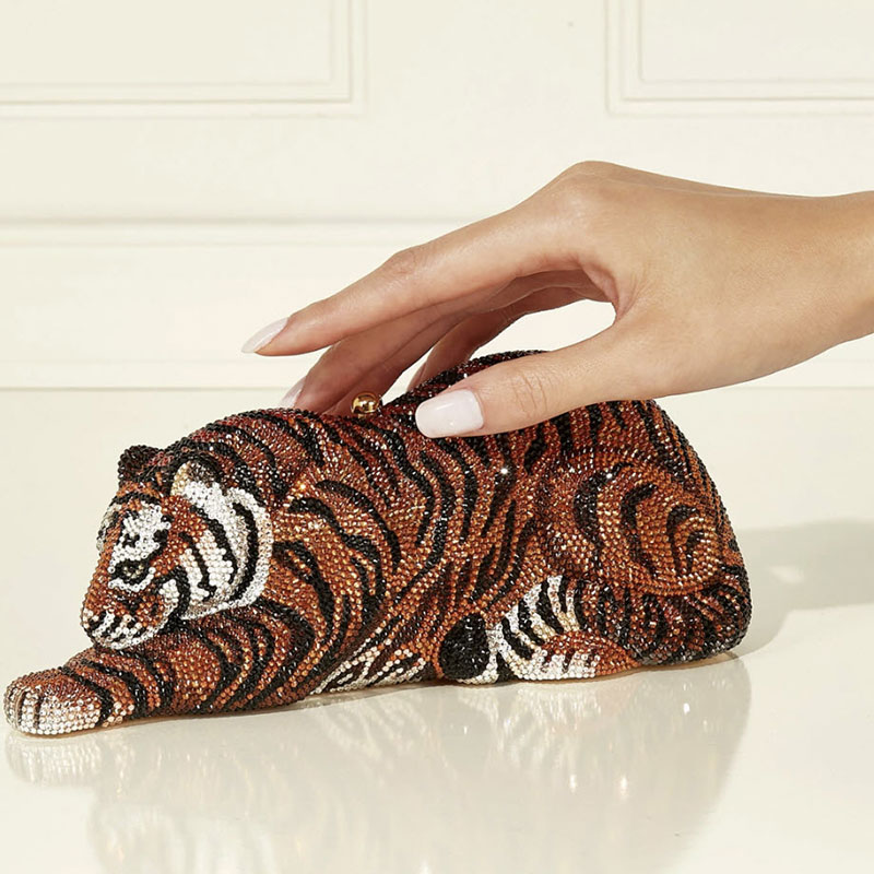 Judith Leiber Wildcat Clutch, Bengal Tiger