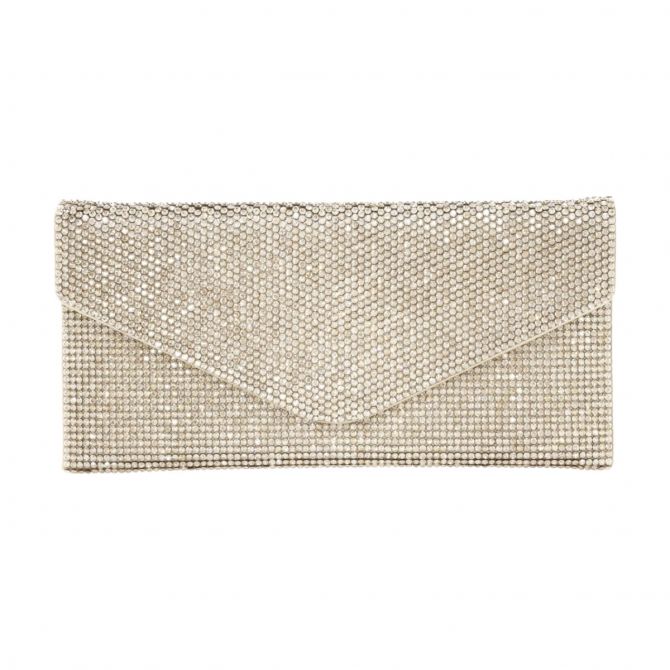 Judith Leiber Classic Champagne Envelope Clutch