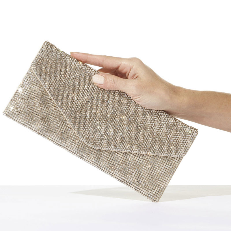 Judith Leiber Classic Champagne Envelope Clutch