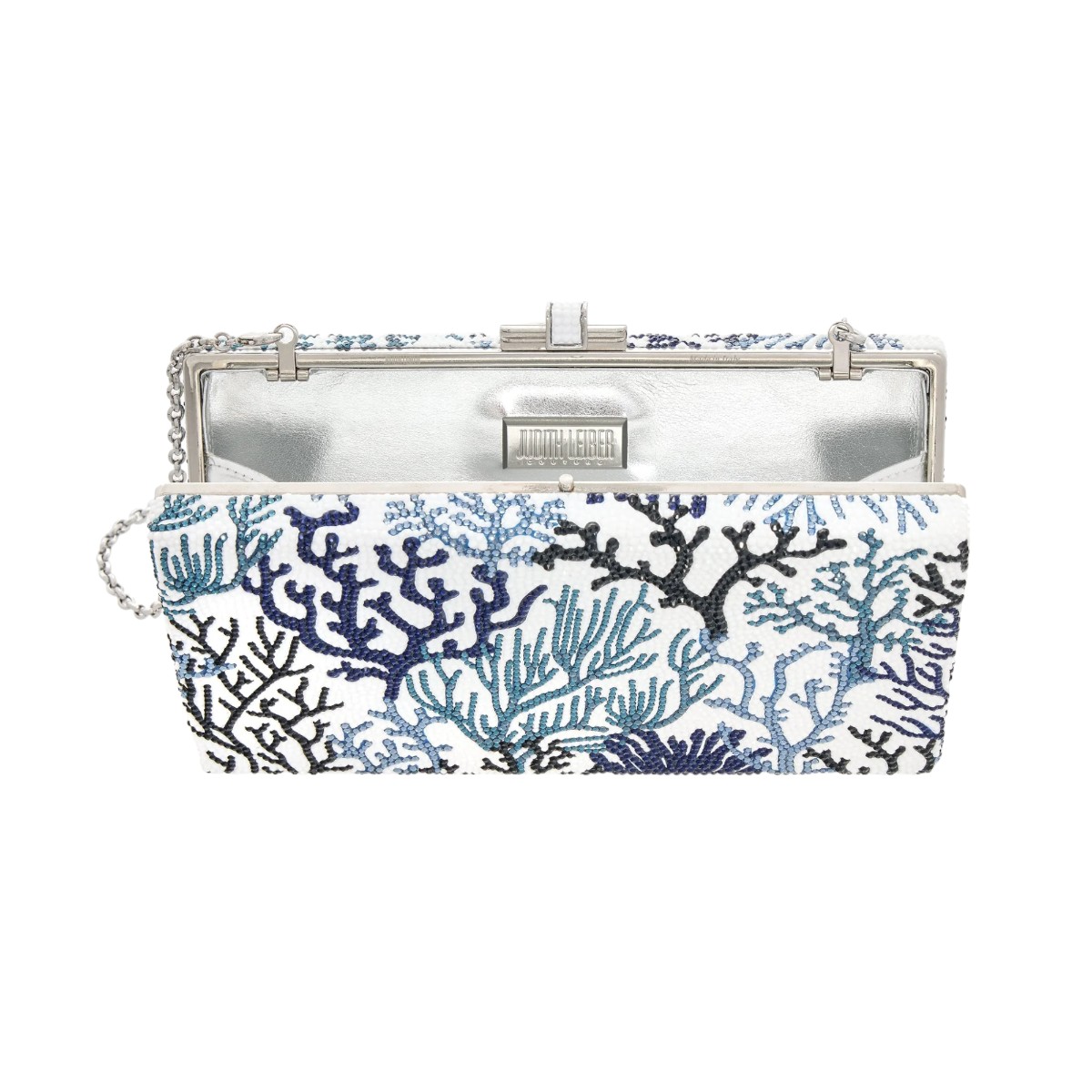 Judith Lieber Sleek Rare Coral Rectangle Clutch, Blue