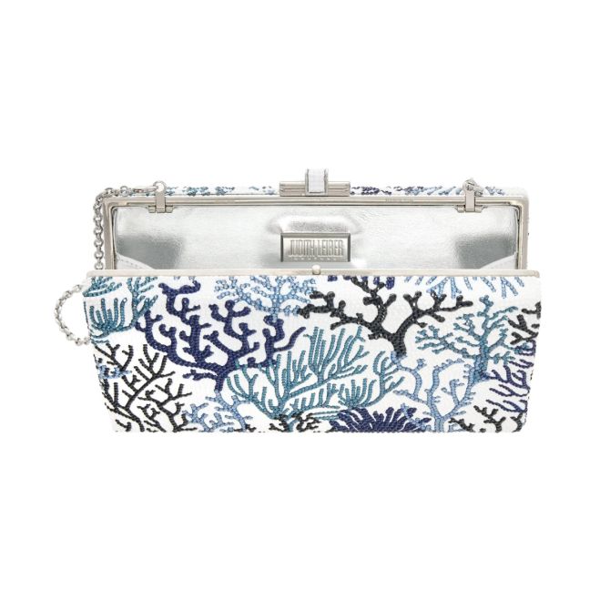 Judith Lieber Sleek Rare Coral Rectangle Clutch, Blue | M200915