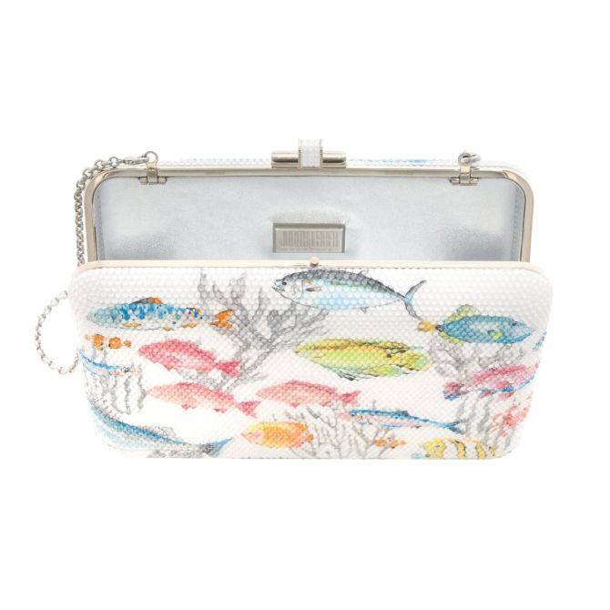 Judith Lieber Slim Slide Clutch, Watercolor Fish | M190812