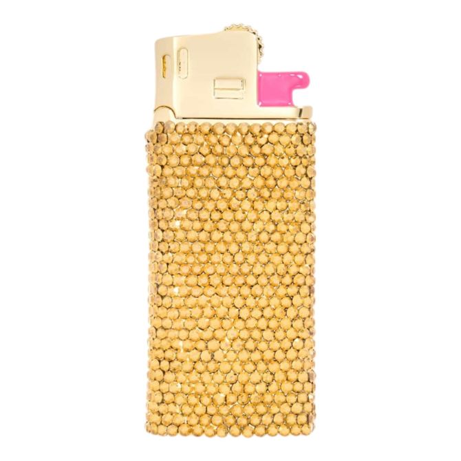 Judith Leiber Gold Flame Miniature Got A Lighter Pillbox