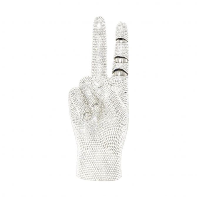 Judith Leiber Hand War and Peace Clutch, Silver