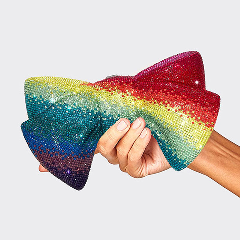 Judith Leiber Just For You Bow Rainbow Clutch
