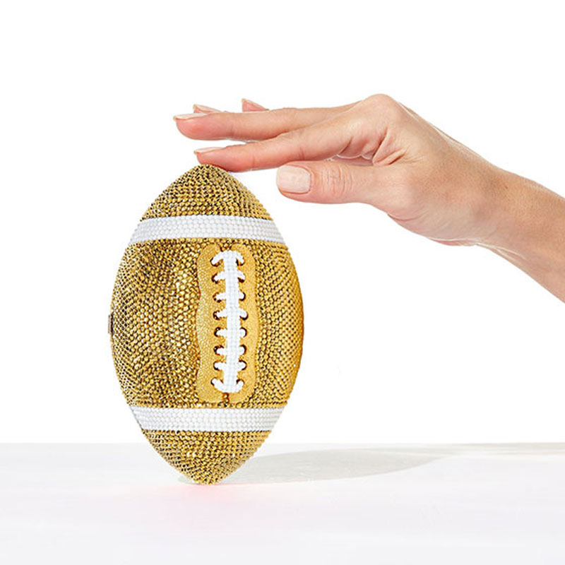 Judith Leiber Football Clutch, Gold