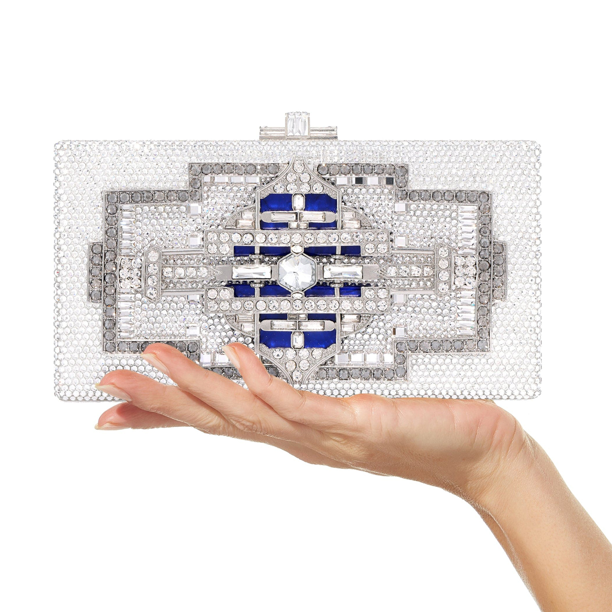 Judith Leiber Sleek Rectangular Lillian Clutch, Silver