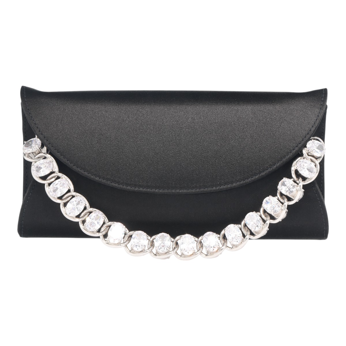 Judith Leiber Taylor Black Satin Clutch