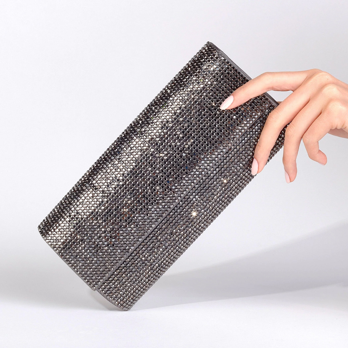 Judith Leiber Perry Crystal Clutch, Grey