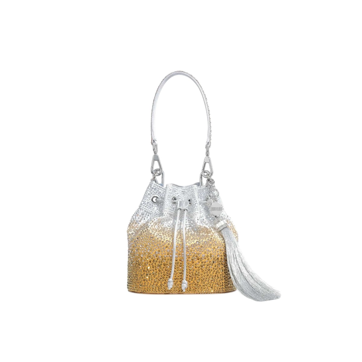 Judith Leiber Piper Caviar Bucket Bag, Golden Gradient