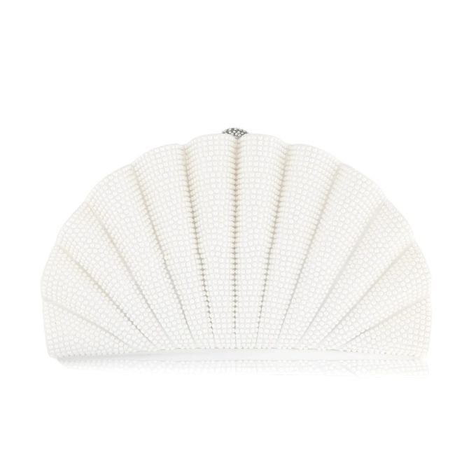 Judith Leiber Origami Fan Clutch, Pearl