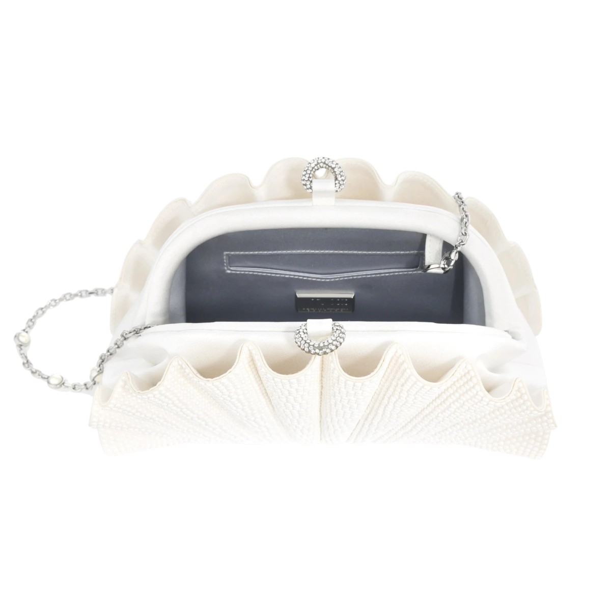 Judith Leiber Origami Fan Clutch, Pearl