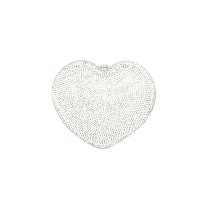 Judith Leiber L'Amour Petit Coeur Clutch, Silver