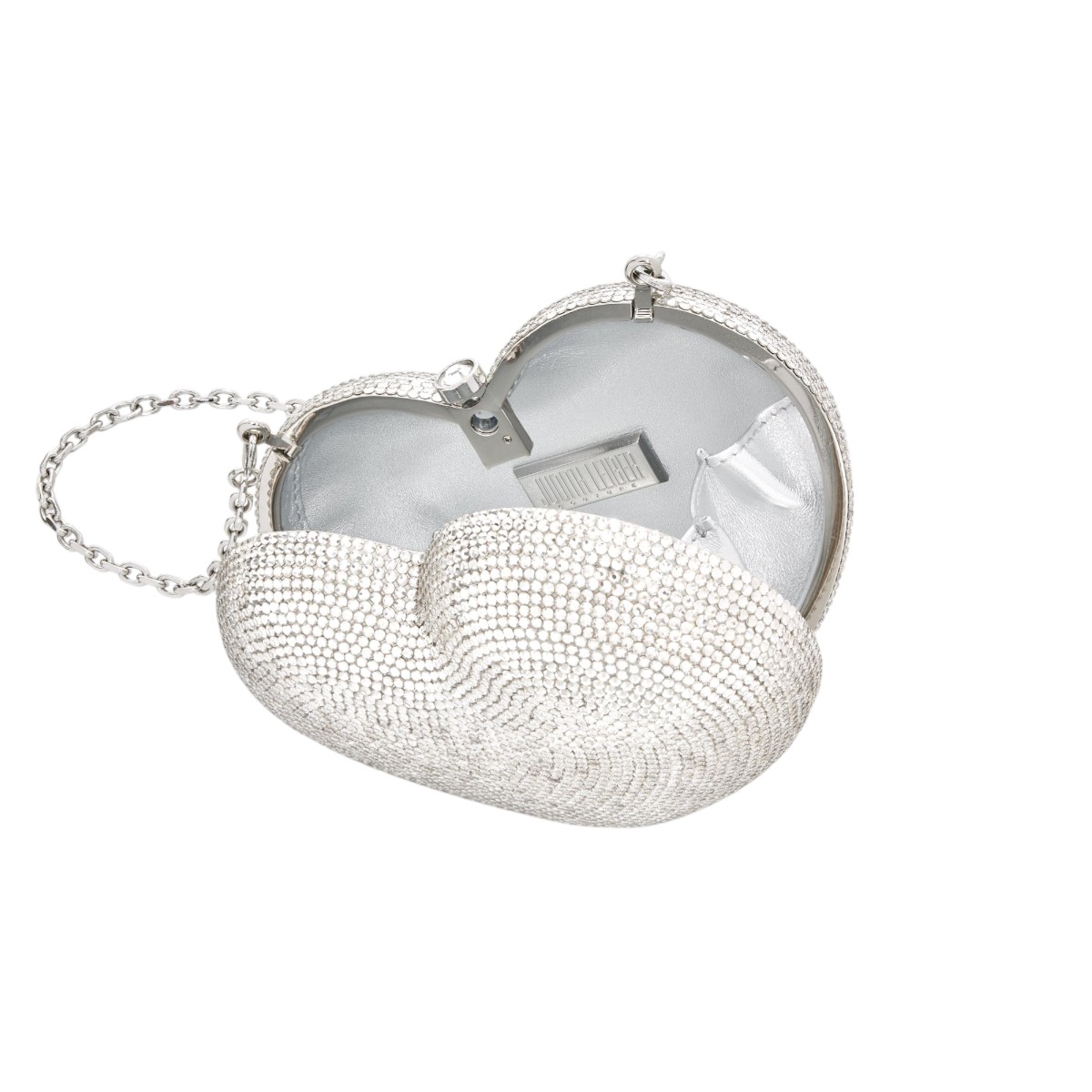 Judith Leiber L'Amour Petit Coeur Clutch, Silver