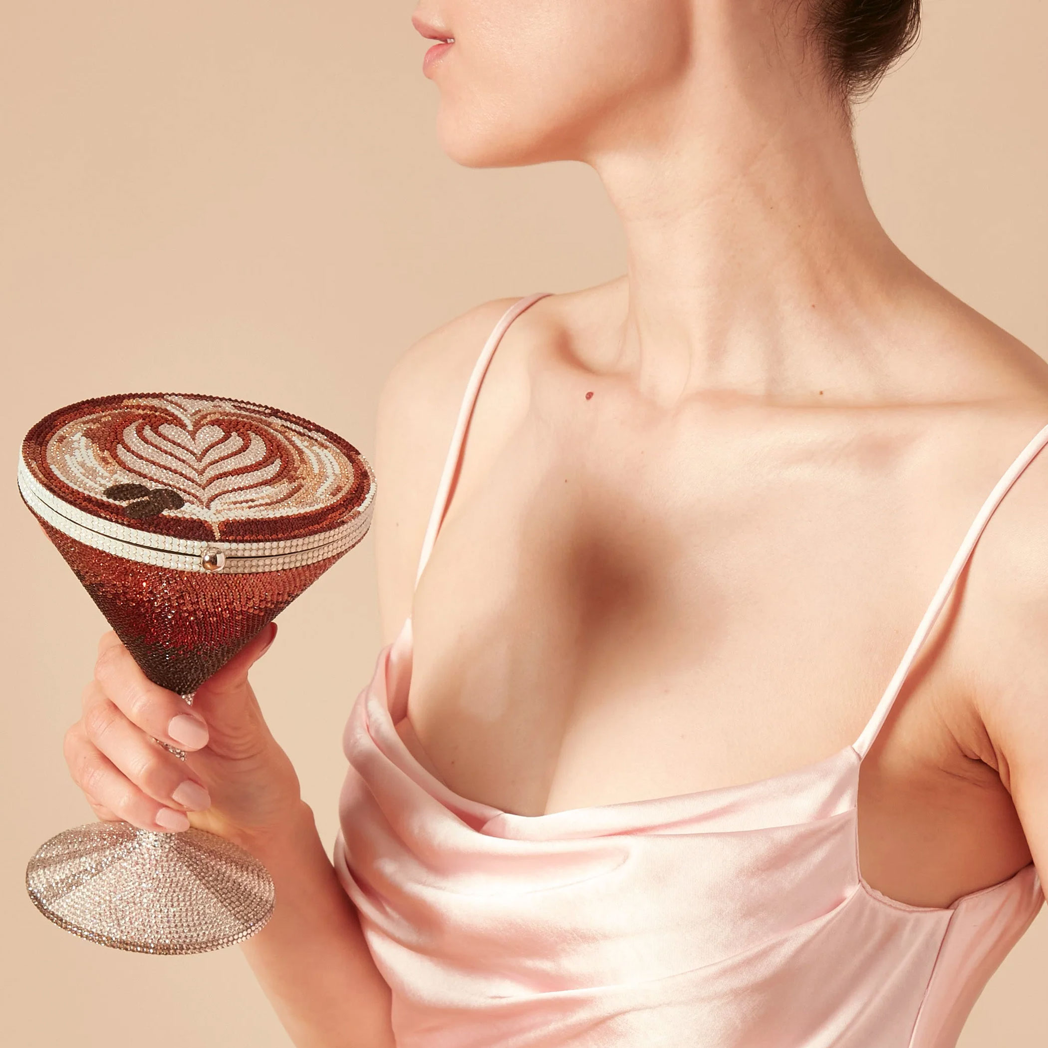 Judith Leiber Martini Clutch, Espresso