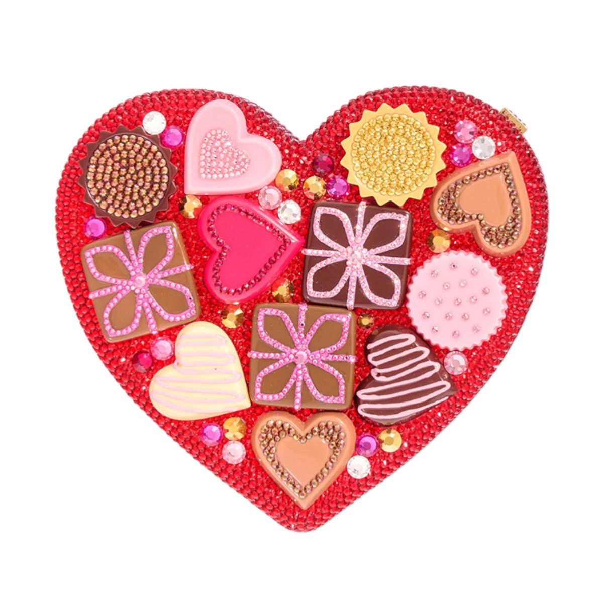 Judith Leiber Heart Chocolate Box Clutch, Red