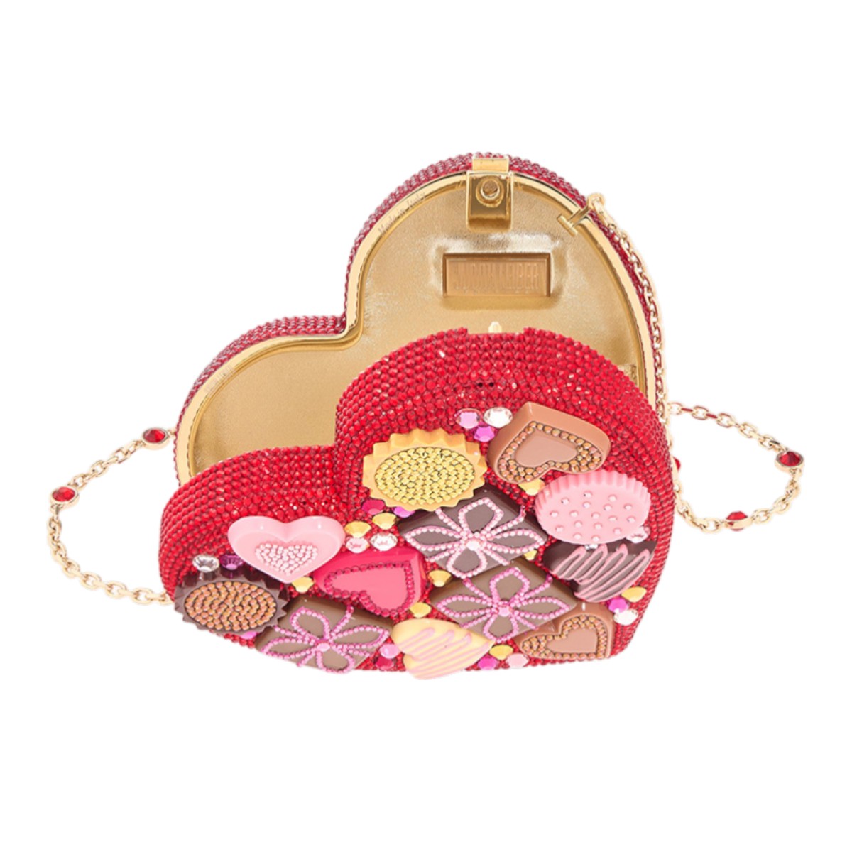 Judith Leiber Heart Chocolate Box Clutch, Red
