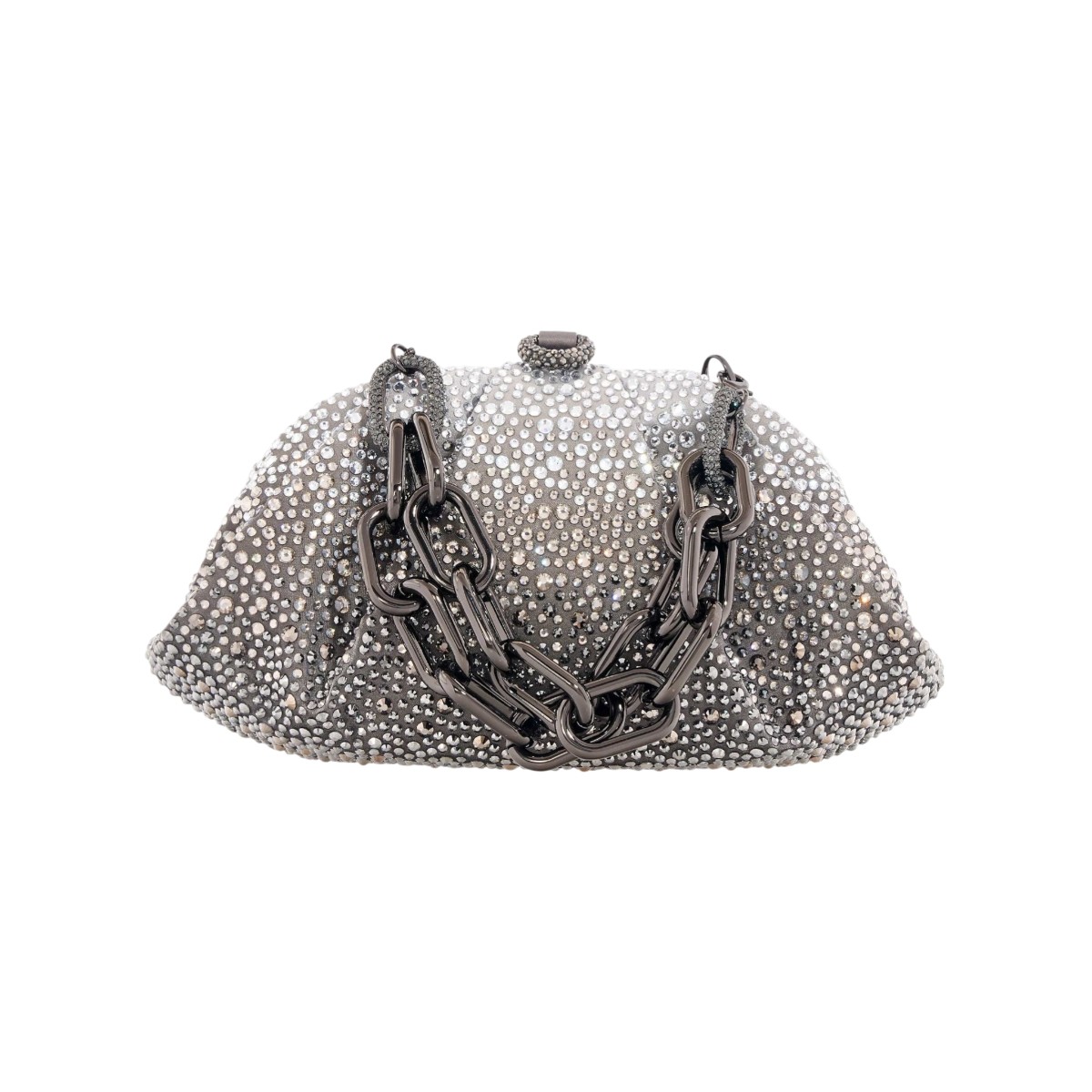 Judith Leiber Gema Crystal Caviar Clutch, Platinum Gradient