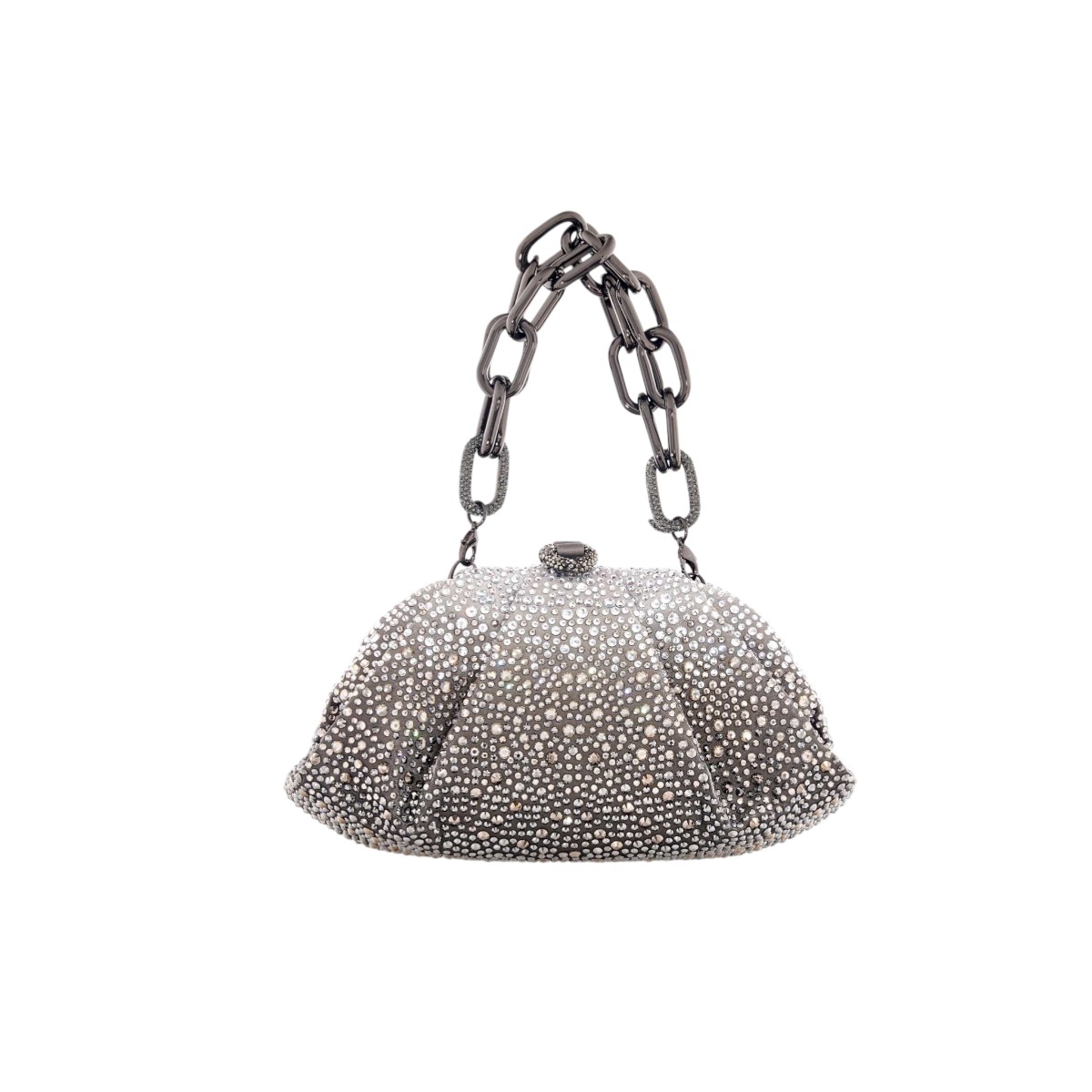 Judith Leiber Gema Crystal Caviar Clutch, Platinum Gradient