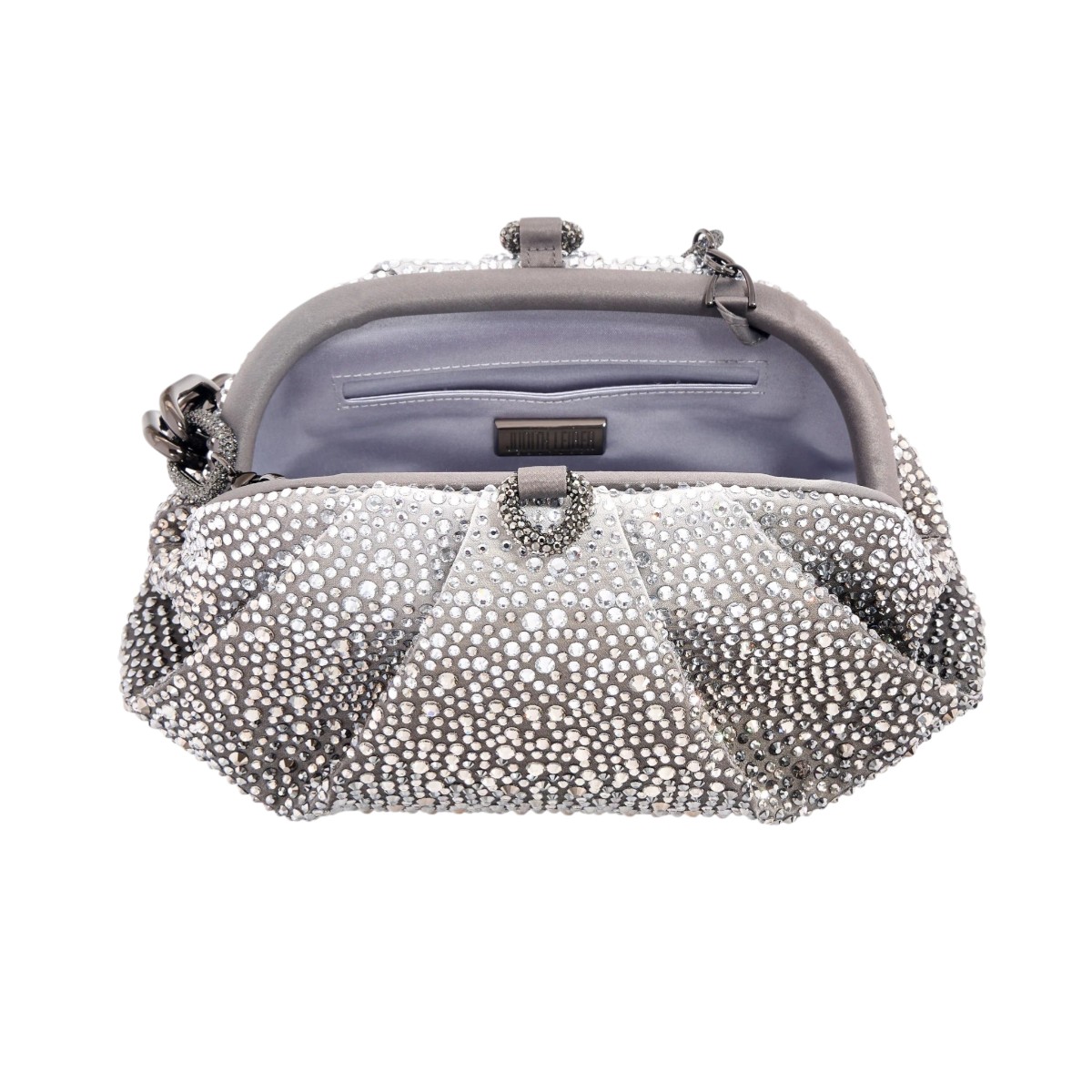 Judith Leiber Gema Crystal Caviar Clutch, Platinum Gradient