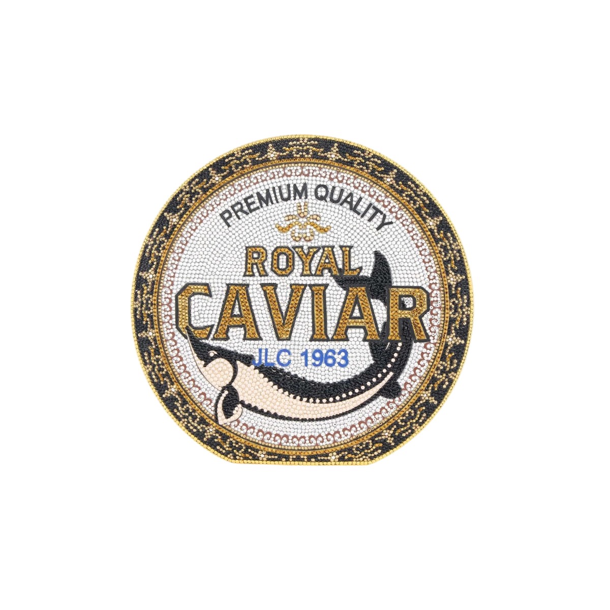 Judith Leiber Disc Royal Caviar Clutch