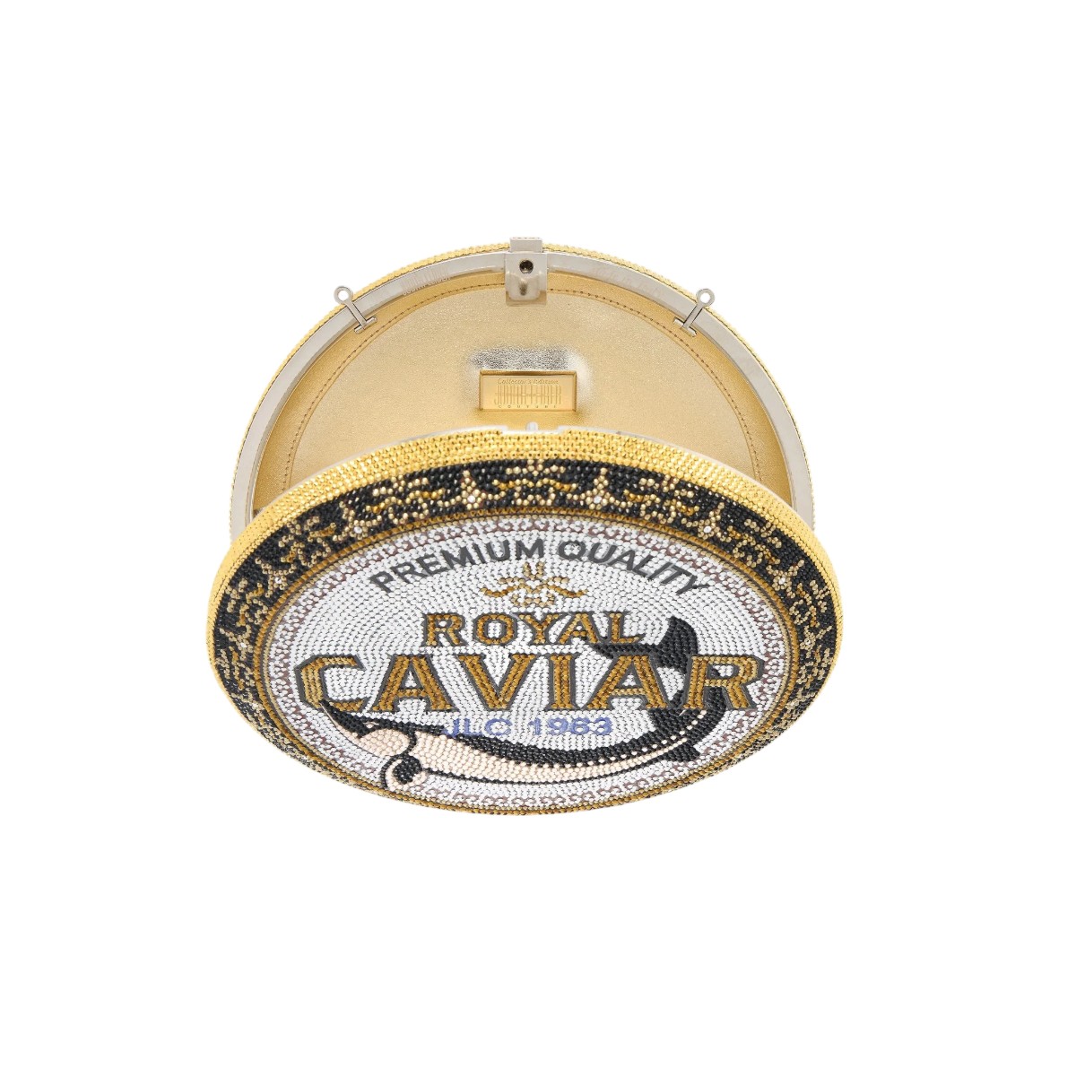 Judith Leiber Disc Royal Caviar Clutch