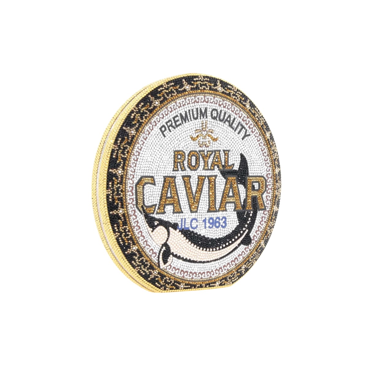 Judith Leiber Disc Royal Caviar Clutch