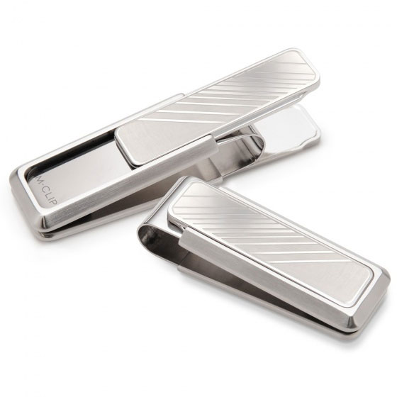 M-Clip Brushed & Etched Gradient Stainless Steel Money Clip