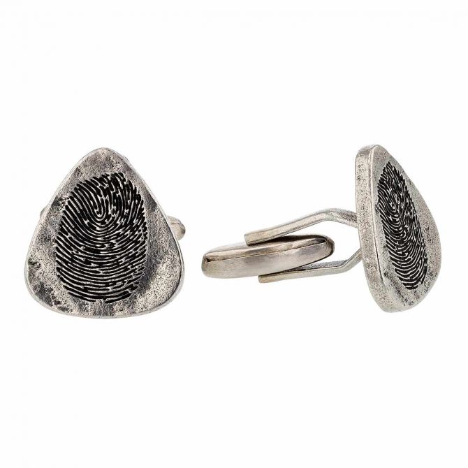 John Varvatos Distressed Sterling Silver Metal Guitar Pick Cufflinks