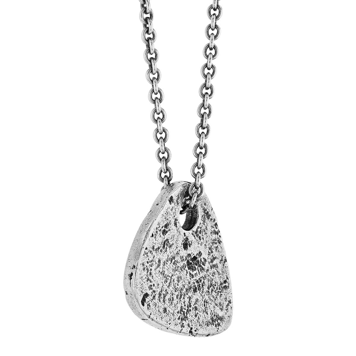 John Varvatos Distressed Sterling Silver Guitar Pick Pendant Necklace