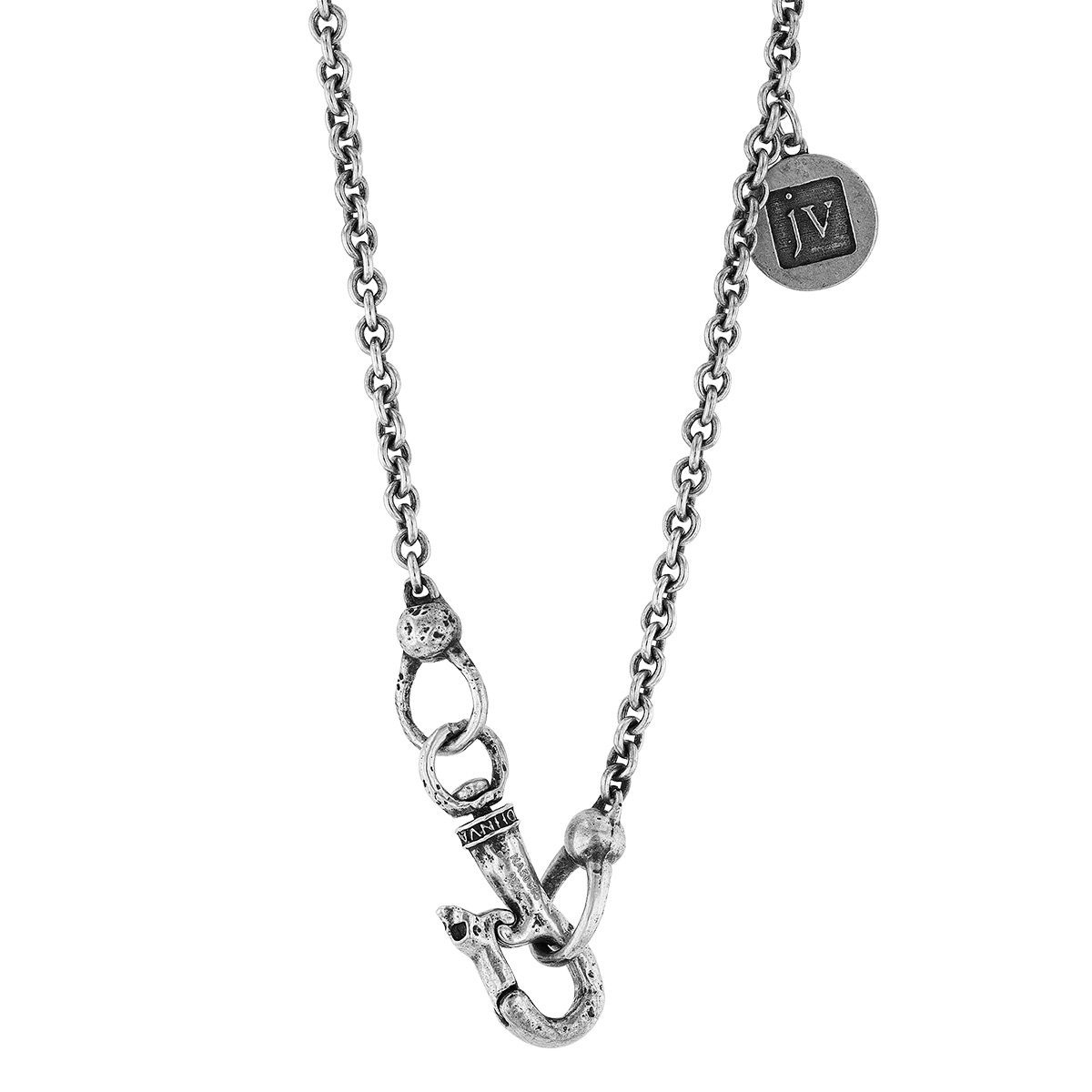 John Varvatos Distressed Sterling Silver Guitar Pick Pendant Necklace