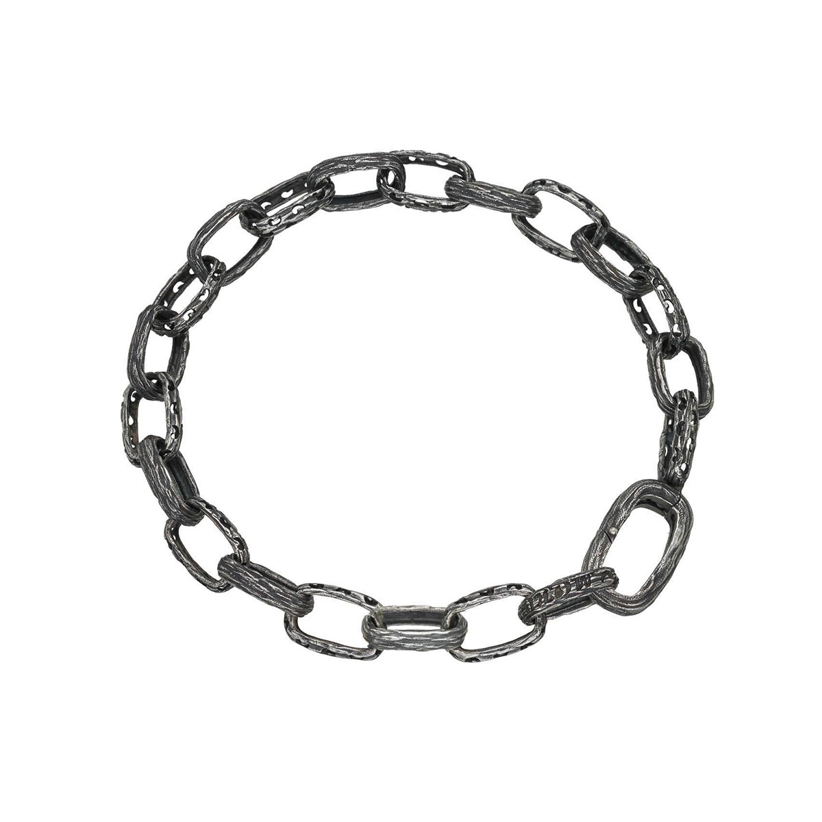 Marco Dal Maso The Warrior Link Sterling Silver Textured Bracelet, 8