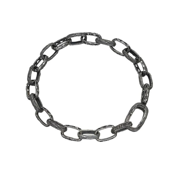 Marco Dal Maso The Warrior Link Sterling Silver Textured Bracelet, 8"