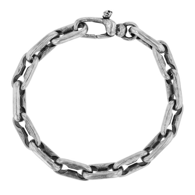 John Varvatos Distressed Sterling Silver Link Bracelet, 8.75"